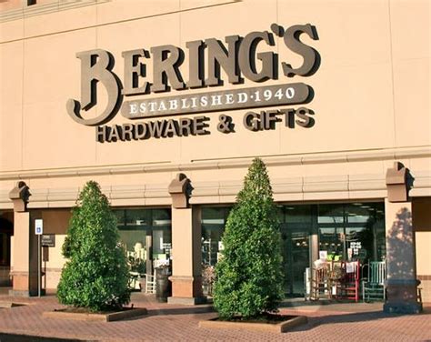 Bearings hardware - Bering's Hardware. store location. 6102 Westheimer Houston, TX 77057 713-785-6400. 3900 Bissonnet Houston, TX 77005 713-665-0500. 1-800-BERINGS. store hours. 